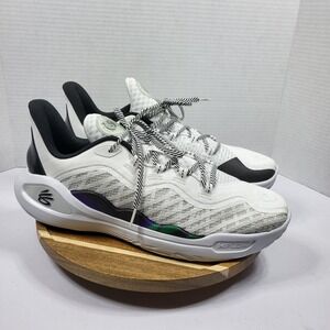 Under Armour‎ Curry 11 Bruce Lee Wind White Grey Basketball Shoes Men's Size 12